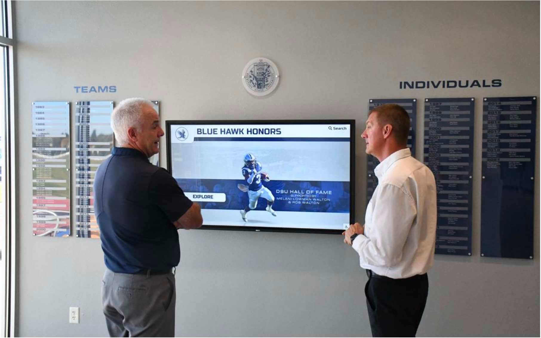 Person viewing digital display